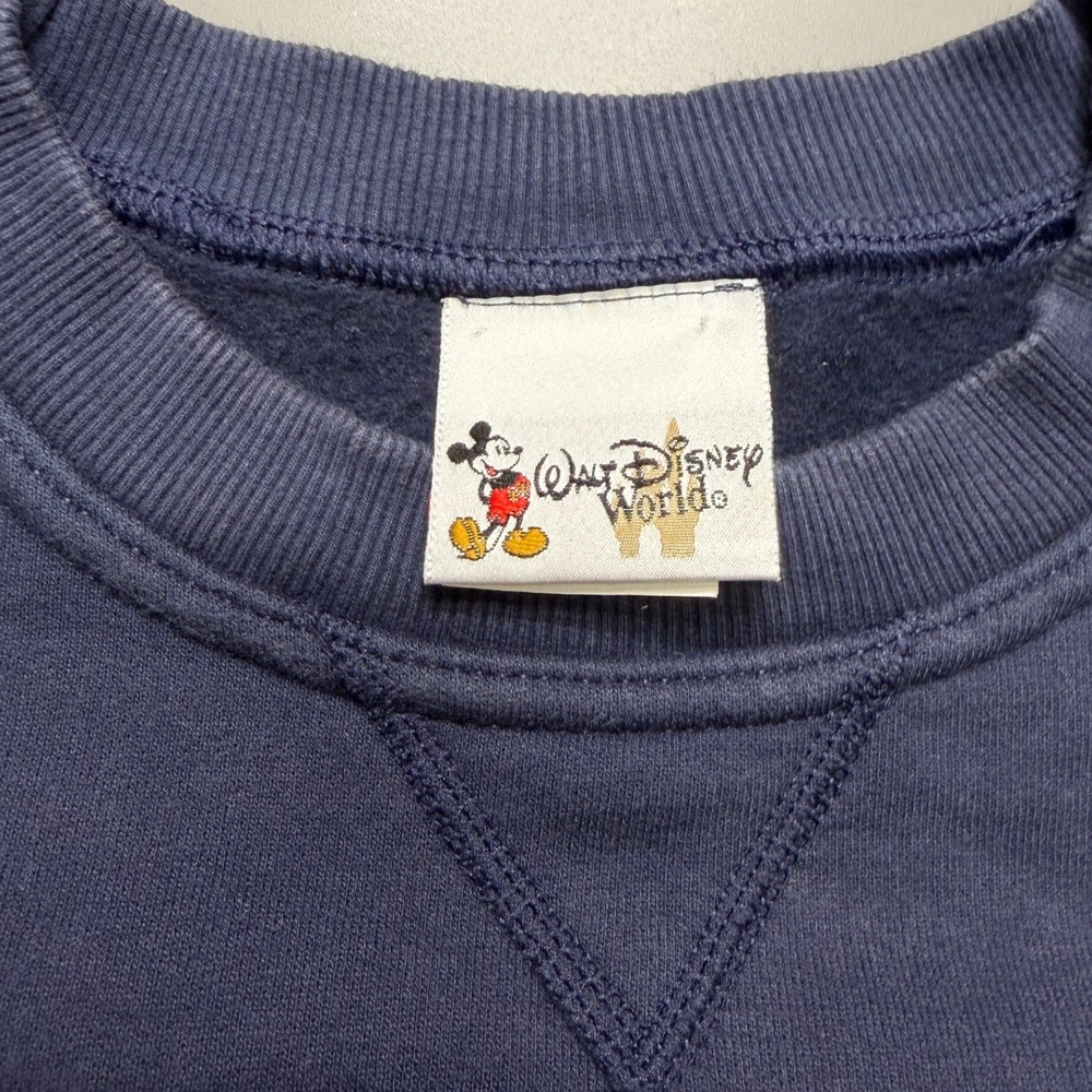 Disney World Mickey Mouse American Flag Sweatshirt Pullover Navy Blue Adult XL - Picture 7 of 10